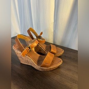 Born concept Boc Brown Cork Wedges Tan/Brown Size 9